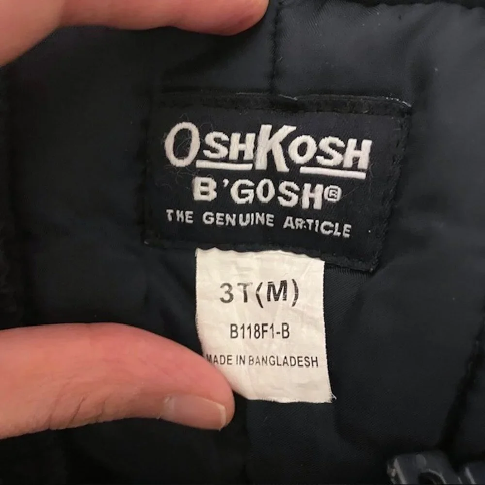 OshKosh B'gosh Unisex Snow Bibs Snowpants Navy Blue Size 3T